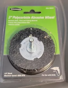 NEW Warrior 3” Polycarbide Abrasive Wheel For Use With Drills 1/4” Shank 4500rpm - Picture 1 of 2
