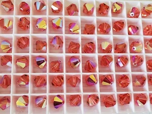 Cristal Swarovski 5301 8 mm cuentas bicónicas, Padparadscha AB (12 piezas) - Imagen 1 de 4