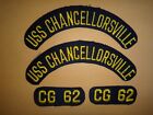 4 US Navy Guided-Missile Cruiser USS CHANCELLORSVILLE CG-62 Patches