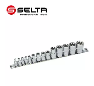 Selta / Force 14pc 1/4" 3/8" 1/2" Dr E-Star Female Torx Socket Set E4-E24 Cr-V - Bild 1 von 5
