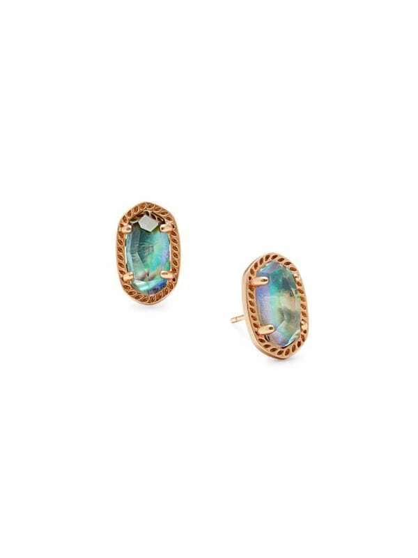 KENDRA SCOTT EMERY Rose Gold Plated Mother Of Pearl Stud Earring NWT $55  - Image 1 of 1