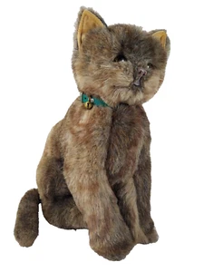 Vintage REAL SOFT TOYS Cat Plush Stuffed Toy Watford Gray Brown Lifelike England - Picture 1 of 11
