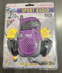 Brand New/Sealed LENOXX Sound Model PR-35M AM/FM Sports Radio Purple Retro - Picture 1 of 6