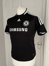 CHILD'S CHELSEA FC ADIDAS 2008-2009 BLACK SHORT SLEEVE AWAY SHIRT 10-12 YEARS