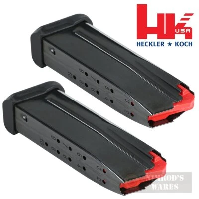 TWO H&K Heckler & Koch CC9 9mm 10-Round MAGAZINES Flush Plate OEM 51000470 - Image 1 of 3