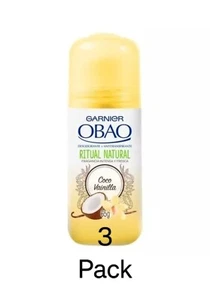 GARNIER OBAO NATURRAL RITUAL COCONUT VANILLA ANTIPERSPIRANT DEODORANT 65g 3 PACK - Picture 1 of 4