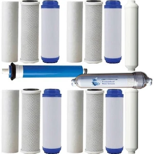 BULK SET 6 STAGE CLEAR ALKALINE REVERSE OSMOSIS  FILTERS MEMBRANE REFILL/UPGRADE - Picture 1 of 1