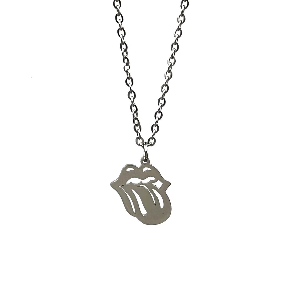 Mini Rolling Stones Accessory Pendant Surgical Steel oval necklace 16-24inch - Image 1 of 1