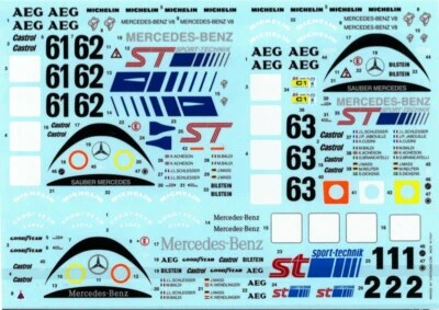 Decalcomanie VM 1/24 Sauber C9 Nur 89'99' Suzuka Lm decal per Tamiya Hasegawa... - Immagine 1 di 2
