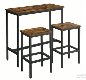 Breakfast Bar Table And Stools Kitchen Dining Room Industrial Furniture Set - Picture 1 of 4