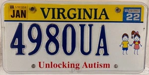 AUTISM SPEAKS Awareness license plate Autistic Child Cure Puzzle Ribbon Unlock - Picture 1 of 9