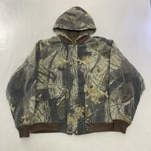 DUXBAK Realtree Camo Jacket Men's XL Hooded Coat Vintage Hunting Snap Zip Retro - Picture 1 of 16