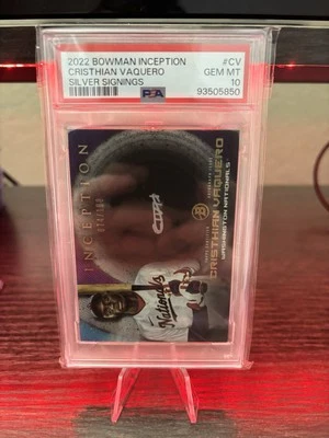 2022 Bowman Inception - Cristhian Vaquero Silver Signings /100 (AU, RC) PSA 10 - Image 1 of 4