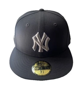 New York Yankees New Era 59Fifty Dark Graphite Fitted Hat 7 5/8 1999 WS Patch - Bild 1 von 8