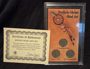 The Morgan Mint Buffalo Nickel 3 Coin Set Denver/Philadelphia/San Francisco COA - Picture 1 of 4