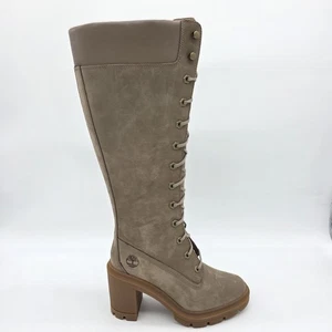 Timberland Allington Heights Boots Womens Size 5.5 Heeled Tall Lace Up - Foto 1 di 14