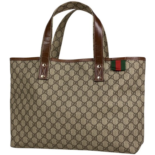 GUCCI GG Modello Tote Bag Sherry Line Web Borsa a Tracolla Tote Bag Rivestita Tela...