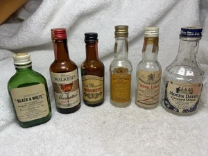 Vintage Hiram Walkers Whiskey LEERE Miniaturflasche Man Cave Bar Ware Dewars Taylor - Bild 1 von 8