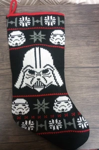 Star Wars Darth Vader Stormtrooper Suéter Negro Tejido Medias de Navidad 18” - Imagen 1 de 7