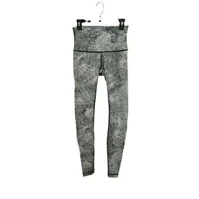 Lululemon Wunder Under Pant Hi-Rise Luon Spray Jacquard White Black Sz 8 Medium - Image 1 of 4