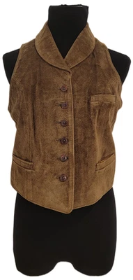 Chaleco de cuero gamuza marrón Banana Republic vintage años 90 talla 2 Foto 1 de 4