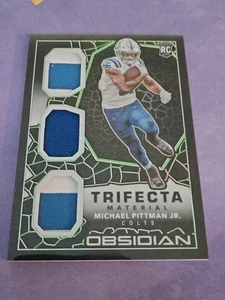 Michael Pittman 2020 Panini Obsidian Electric Etch Green Trifecta  Patch 50/50  - Picture 1 of 5