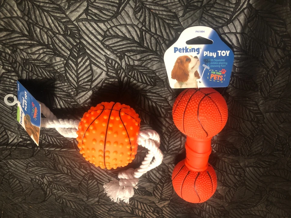 petking  play toy dog rope basketball + rattle  squeaker  basketball toy new - Image 1 of 1