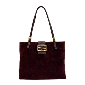FENDI Medium Suede Brown Tote Bag - Picture 1 of 18
