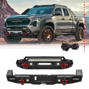Protector de parachoques trasero delantero rechoncho para Toyota Tacoma 2024-2025 con luces LED y anillos D - Imagen 1 de 18