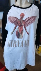 Nirvana Utero Baseball Sleeves Shirt Lg Raglan 2019 Curt Cobain 90s Grunge - Picture 1 of 6
