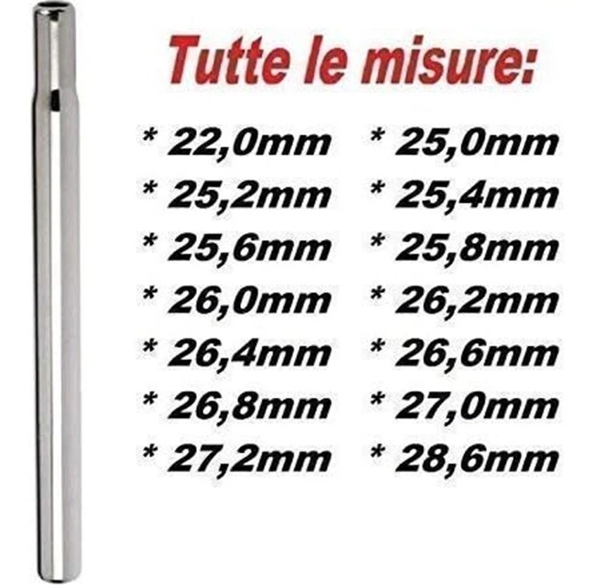 REGGISELLA CANOTTO Tubo A Candela in Acciaio Cromato per Bicicletta SELLA - Immagine 1 di 1