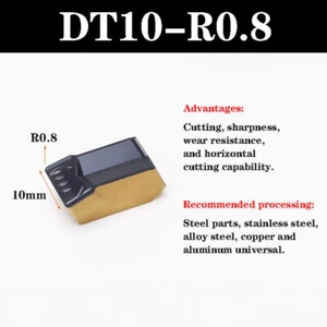 2P DT10-R0.8 10mm CNC Large Depth Single Head Cutting Insert Carbide For STEHR/L - Picture 1 of 3