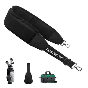 Golf Bag Shoulder Strap Upgraded Single Padded Adjustable Strap Black - Picture 1 of 6