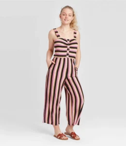 Cropped-Strick-Overall Damen Herzausschnitt Knopfleiste - Xhilaration - S596 - Bild 1 von 5