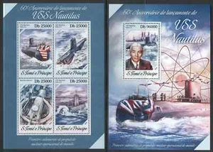 Submarines/ USS Nautilus /Ships / George Ryckover on stamps - MNH** SN. - Picture 1 of 1