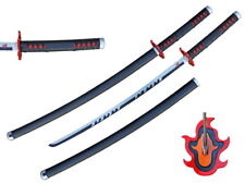  HanBon - Espada forjada de Demon Slayer de metal, espada  Rengoku, espada de anime, espada katana samurái japonesa, espada real de  acero T10, hoja de espiga completa, muy afilada, puede cortar