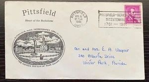 1961 PITTSFIELD MASSACHUSETTS-BERKSHIRE BICENTENNIAL OLD ELM AT PARK SQUARE VF - Picture 1 of 2