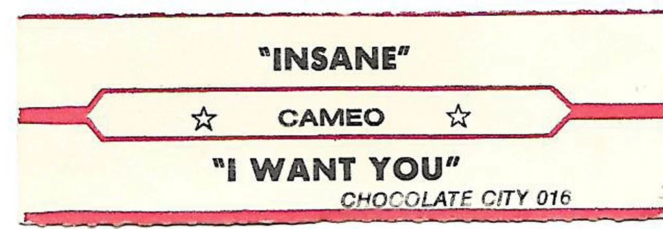 Cameo, Insane/I Want You, Jukebox Label 45 - Image 1 of 1
