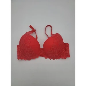 Reggiseno imbottito Marilyn Monroe Push Up 36D donna rosa sovrapposizione pizzo - Foto 1 di 5