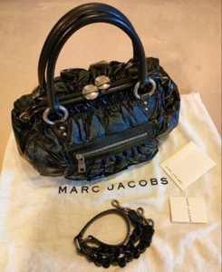 [Used] Marc Jacobs The Stam Quilted Black Leather 2Way Bag Kiss Lock From JAPAN - Picture 1 of 9
