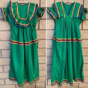 Native Indian Patchwork Dress Womens Vintage Handmade - Picture 1 of 24