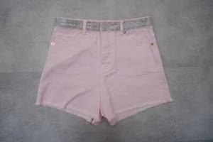 Alexandre Vauthier verzierte Damenshorts Denim Diamanté Größe 29 UK 10 rosa - Bild 1 von 8