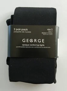 George Opaque Control Top Tights Black 1 Pair Size 3 - See Chart - Picture 1 of 2