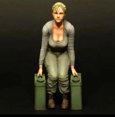 █ 1/20 Scale Resin figure Model Kit Vietnam War US Girl w/Canisters Unpainted  - Image 1 of 3
