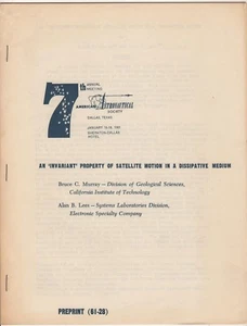 American Astronautical Society  - An Invariant' Property of Satellite Motion... - Imagen 1 de 3