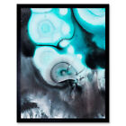 Abstract Swirl Paint Turquoise 12X16 Inch Framed Art Print