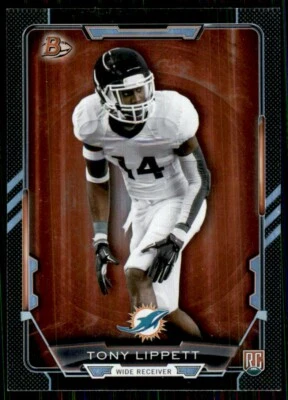 2015 Bowman Rainbow Foil Black Tony Lippett Rookie Miami Dolphins #80 - Image 1 of 2