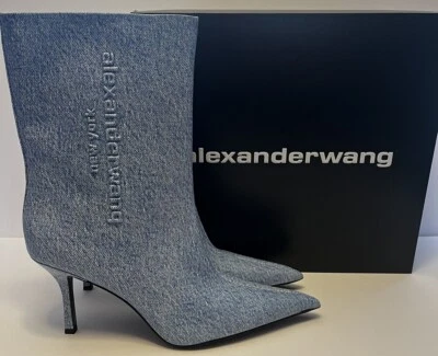 Botín Alexander Wang Delphine Cuero Logo De Colección Mediano Índigo Nuevo en Caja Talla 41 Foto 1 de 4