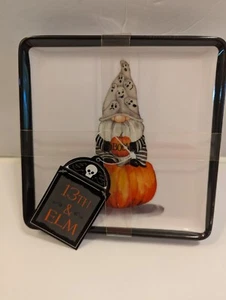 13TH & Elm Set Of 6 Halloween Gnomes Appetizer Plates 3 Designs Melamine Square - Picture 1 of 10