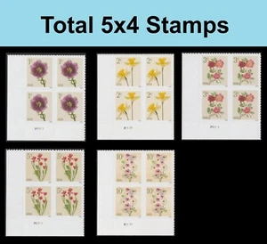 US 5897-5901 Flowers plate block LL 4x5 MNH 2024 - Picture 1 of 1